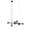 Lampada-a-sospensione-Hotel-Chic,-6-luci,-bronzo-scuro-e-vetro-bronzo---Monaco