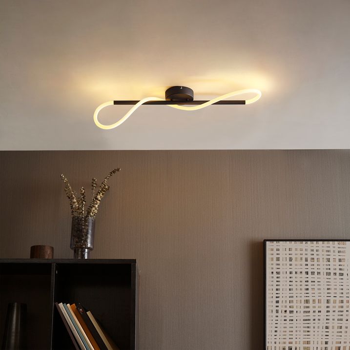 Plafonnier moderne noir avec LED inclus à 3 niveaux de gradation - Keri
