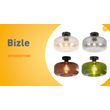 Plafonska-lampa-u-stilu-Art-Deco-crna-sa-jantarnim-staklom---Bizle
