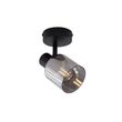 Moderne-taklampe-sort-med-rundt-røykglass---Cilin