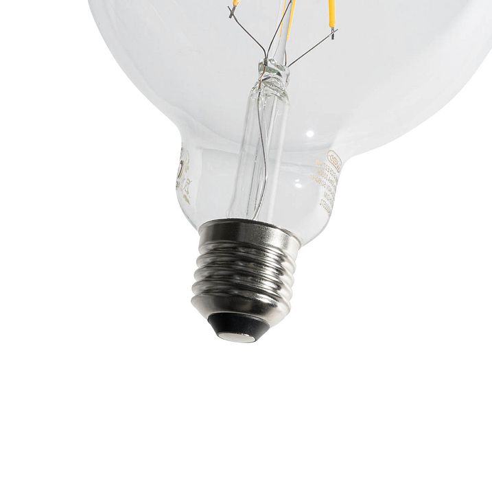Set mit 5 E27 3-Stufen dimmbare LED Spiral Filament G125 4W 450lm 3000K
