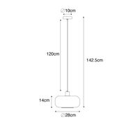 Smarte-Pendelleuchte-schwarz-mit-bernsteinfarbenem-Glas-inkl.-WiFi-A60---Bizle