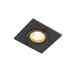 Moderne inbouwspot zwart vierkant IP44 - Xena