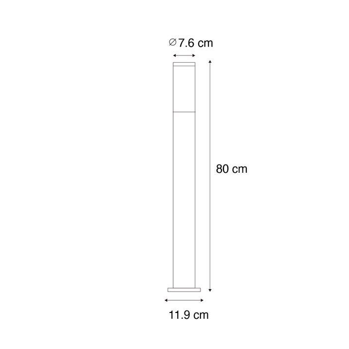 Moderna crna stubna lampa za spoljnu upotrebu 80 cm IP44 - Rox