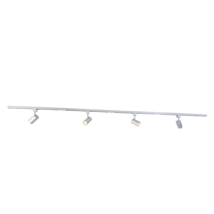 Modern railsysteem met 4 spots zilver 1-fase  - Iconic Yade