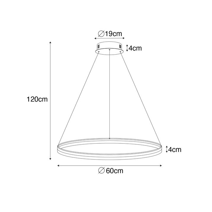 Zidna lampa tamno bronzana 60 cm uključujući LED 3-stepena prigušivača - Anello