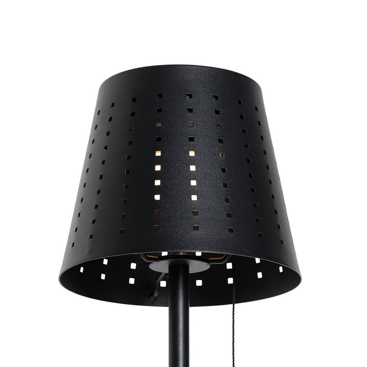 Lampada da terra per esterni nera con LED ricaricabile e solare - Ferre