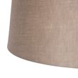Pendelleuchte-schwarz-mit-Leinen-Schirmen-Taupe-35-cm-2-Licht---Blitz