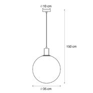 Lampă-suspendată-de-design-neagră-cu-sticlă-curcubeu-35cm---Mallon