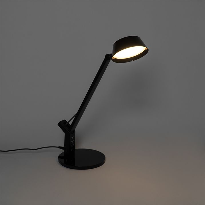 Tafellamp zwart met touch incl. LED met USB-aansluiting - Edward