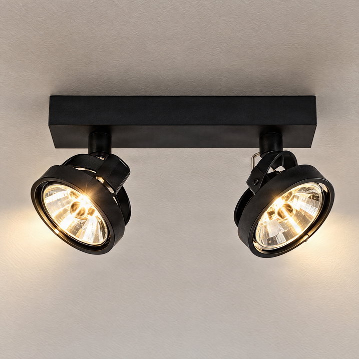 Design-Strahler schwarz verstellbar 2-Licht - Go