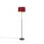 Gulvlampe-sort-med-rød-fløyelslampeskjerm-med-gull-35-cm---Parte