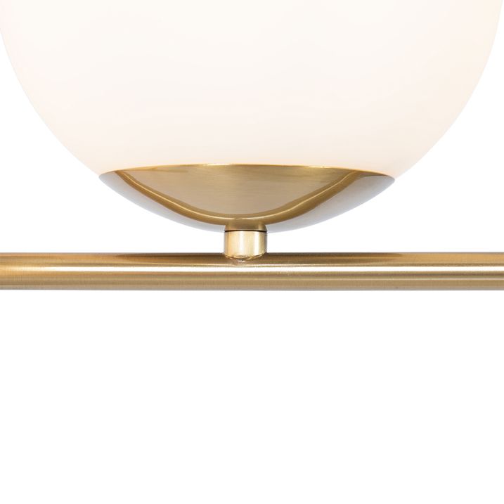 Art Deco ripplambi kuld opal klaasiga 3-valgusti - Flore
