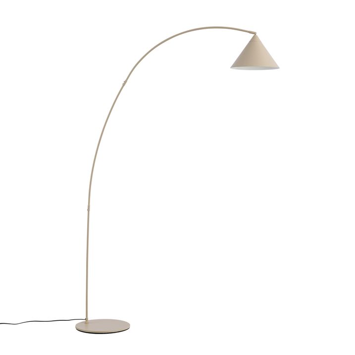 Retro Floor Lamp Beige with White Interior - Triangolo