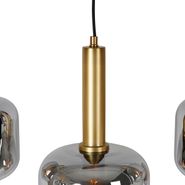 Lampadario-ovale-nero-con-vetro-oro-e-fumé-5-luci---Zuzanna