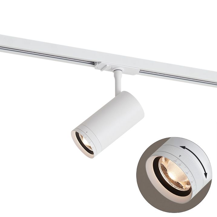 Moderner Strahler weiß für Schienensystem 1-phasig inkl. LED drehbar und neigbar - Iconic Zoom