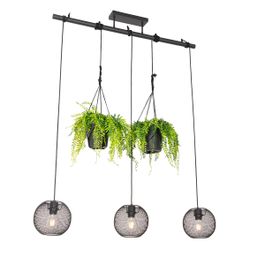 Industriële hanglamp zwart 3-lichts - Flor
