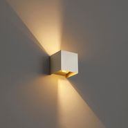 Moderne-utendørs-vegglampe-beige-inkl.-LED-2-lys-IP54---Edwin