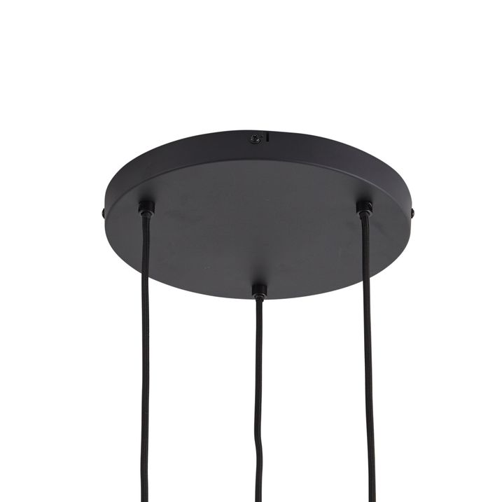 Design hanglamp zwart met smoke glas 3-lichts - Ana
