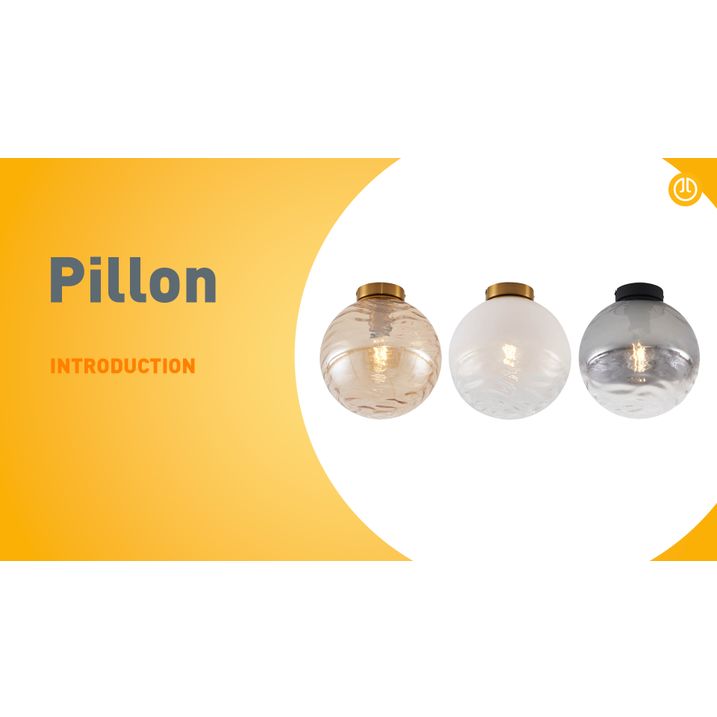 Design Deckenleuchte Messing mit Amber-verlaufenem Glas - Pillon