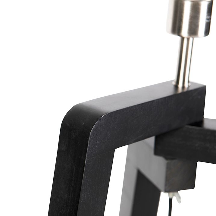Lampa podłogowa trójnóg czarna z niebieskim kloszem i złotem 50 cm - Puros