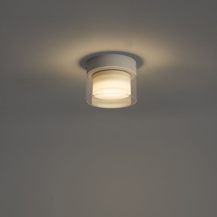 Moderne plafondlamp wit met helder glas  - Puck