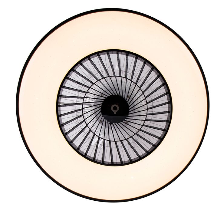 Plafondventilator zwart met ster effect 60cm incl. LED dimbaar met afstandsbediening - Climo