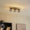 Smart Ceiling Lamp Black with Wood and Smoke Glass 3-Lights incl. WiFi A60 - Aleks
