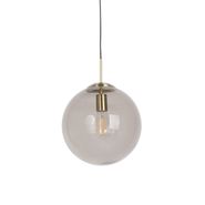 Modern-Pendant-Light-Brass-with-Smoke-Glass-30-cm---Ball