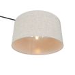 Candeeiro-de-pé-preto-com-cúpula-cinzento-claro-50-cm-ajustável---Editor