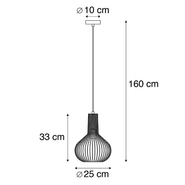 Designové závěsné svítidlo zlaté - Wire Whisk