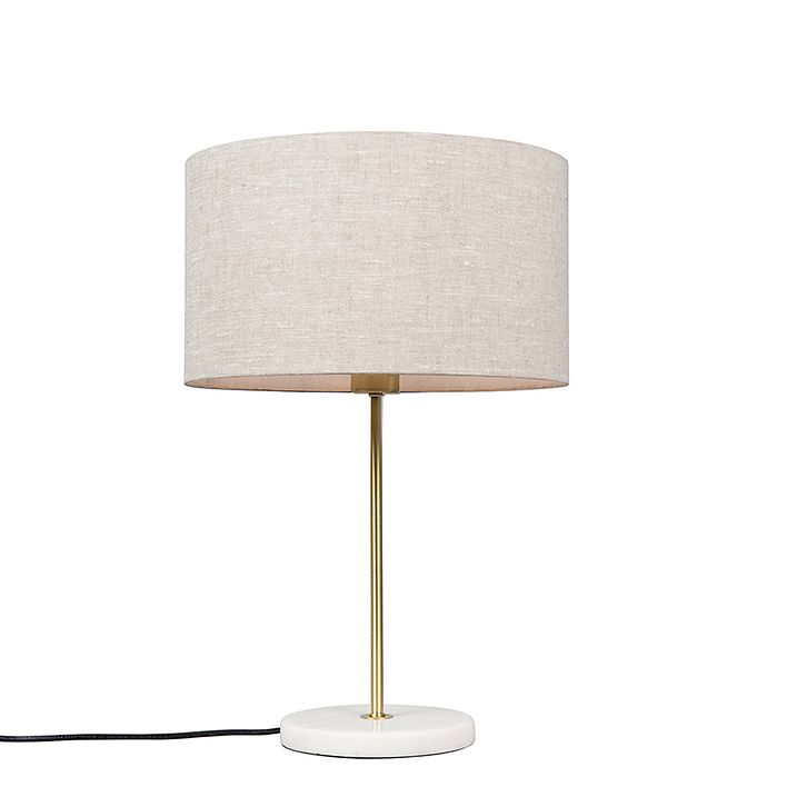 Stalinė lempa žalvarinė su pilku gaubtu 35 cm - Kaso