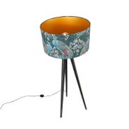 Lattiavalaisin-kolmijalka-musta-varjostimella-Peacock-50-cm---Tripod-Classic