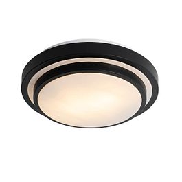 Modern taklampa svart med vitt 35 cm 2-ljus IP44 - Walden