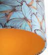 Stropní-lampa-s sametovým-stínítkem-s motýly-a zlatem-25-cm---Combi-černá