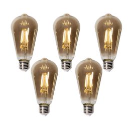 5er-Set E27 Dimmbare LED-Glühbirnen ST64 Rauchglas 5W 450 lm 2700K