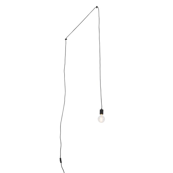Design-Pendelleuchte schwarz mit Stecker - Cavalux
