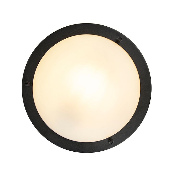 Plafón inteligente negro 31 cm con WiFi A60 IP44 - Yuma