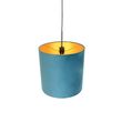 Lampa-wisząca-z-abażurem-z-niebieskiego-weluru-ze-złotem-40-cm---Combi