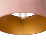 Hanglamp-zwart-met-roze-kap-en-gouden-binnenkant-35cm-3-lichts---Cava
