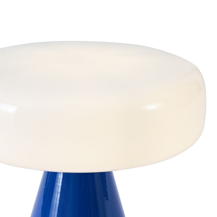 Retro-Tischleuchte blau mit Weiß - Knob