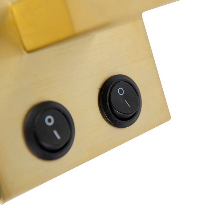 Lampada da parete moderna in ottone con paralume in velluto nero - Brescia