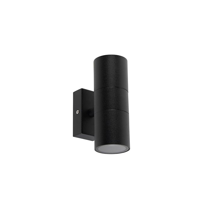 Set of 2 Outdoor Wall Lamps Black IP44 - Duo