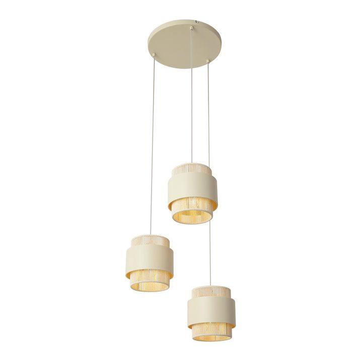Moderne hanglamp beige met touw 3-lichts - Kora
