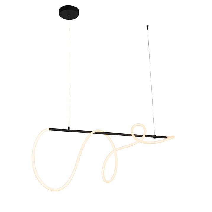Candeeiro de suspensão design preto com LED regulável em 3 níveis - Danisha