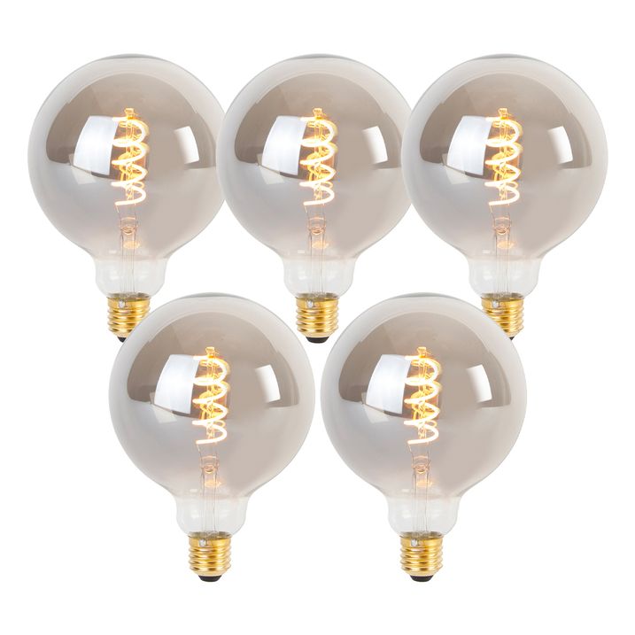 Set od 5 E27 prigušivih LED sijalica sa uvijenim filamentom G125 dimljena 4W 120lm 1800K