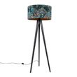 Gulvlampe-stativ-svart-med-skjerm-påfugl-50-cm---Tripod-Classic