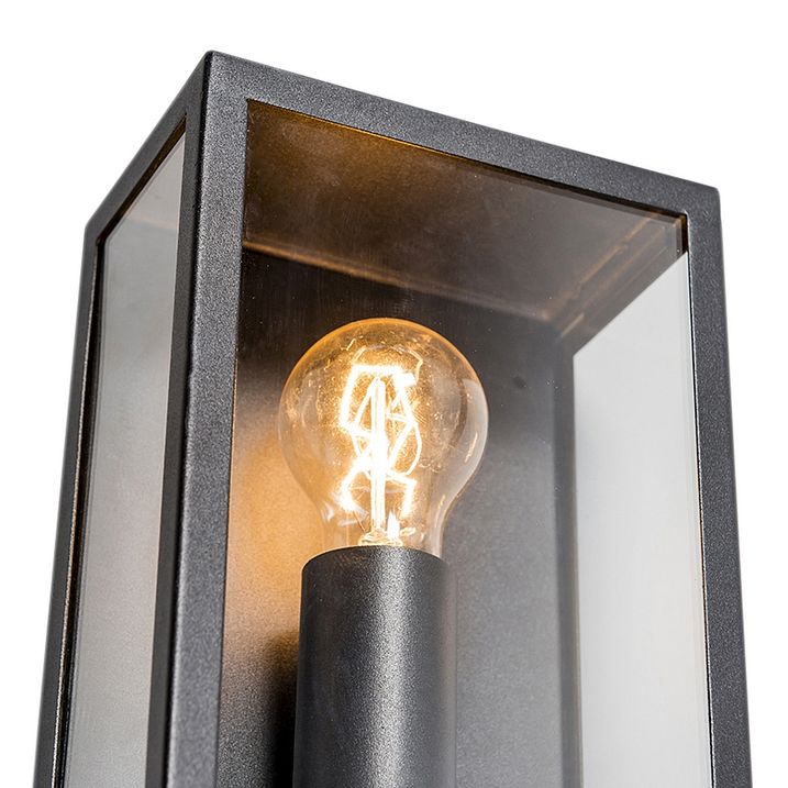 Lampada da parete per esterni industriale nera con vetro 25,5 cm IP44 - Rotterdam