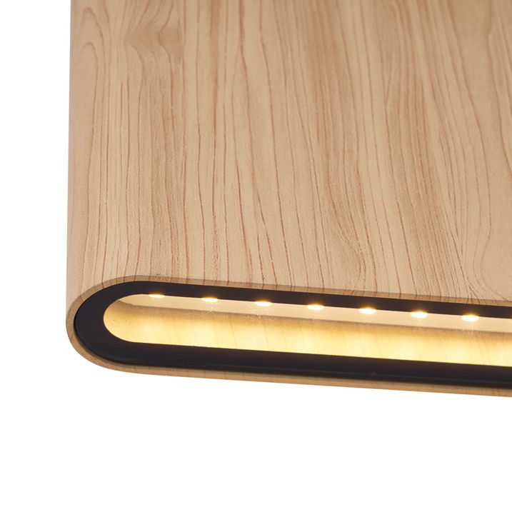 Skandinavische Aussenwandleuchte Holzprint 17,5 cm inkl. LED IP65 - Batt