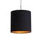 Ripatslamp musta sametist lambivarjuga kuldse sisemusega 40 cm - Combi